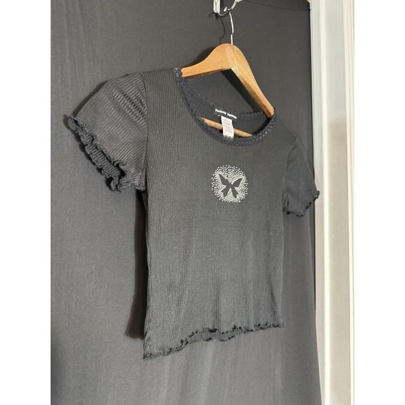 Perfectly Imperfect VTG 90s Baby Tee Bratz Rhinestone Mcbling Whimsigoth Y2K M - Picture 1 of 4